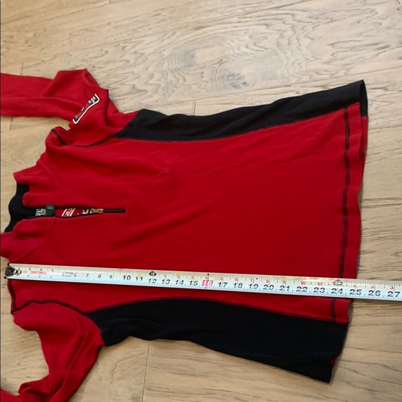 Lauren Ralph Lauren Red Athletic Half-Zip Top with Black Trim - Picture 9 of 11